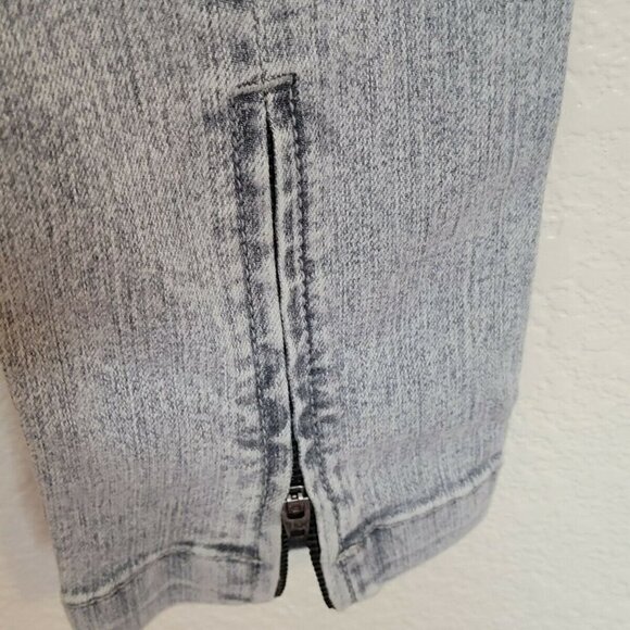 Carmar Faded Gray Moto-Style Ankle Zip Skinny Jeans Size 28 - Picture 7 of 10